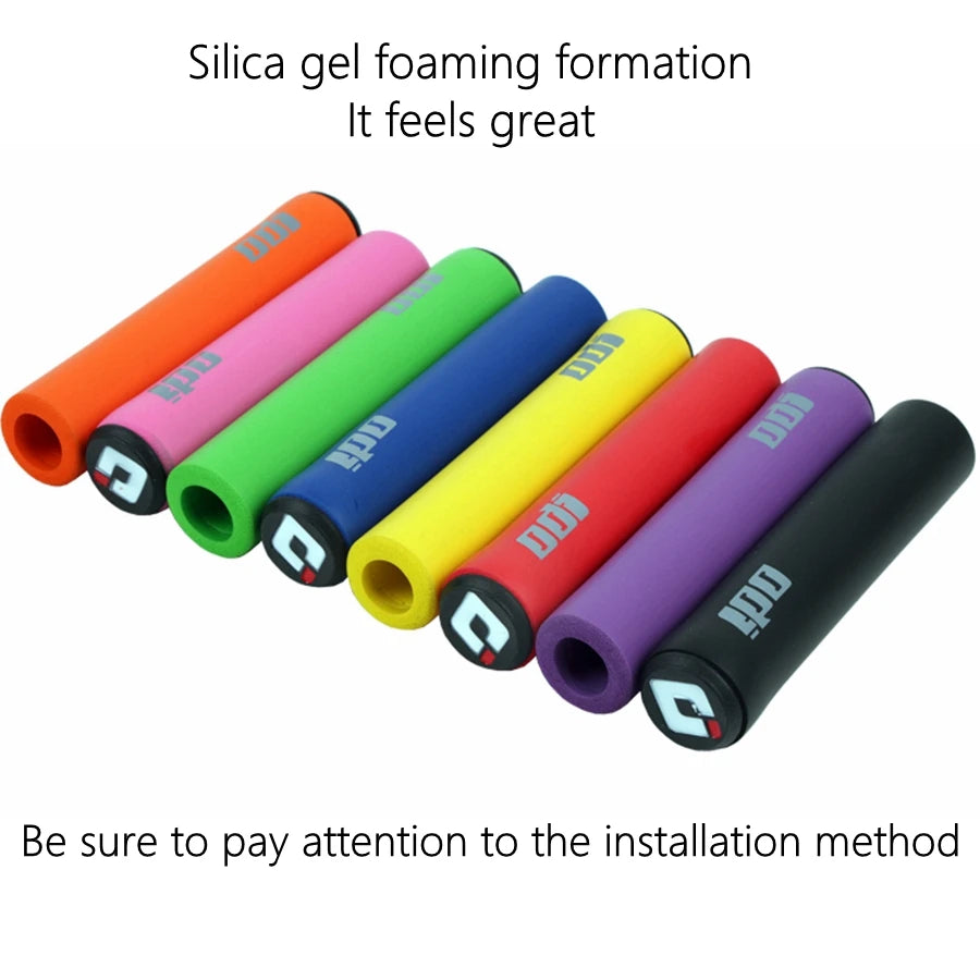 Handlebar Grips Mountain Bicycle Folding Bike Cover Ultralight Anti Slip Silica Gel Foaming Including Plug Bicycle Parts