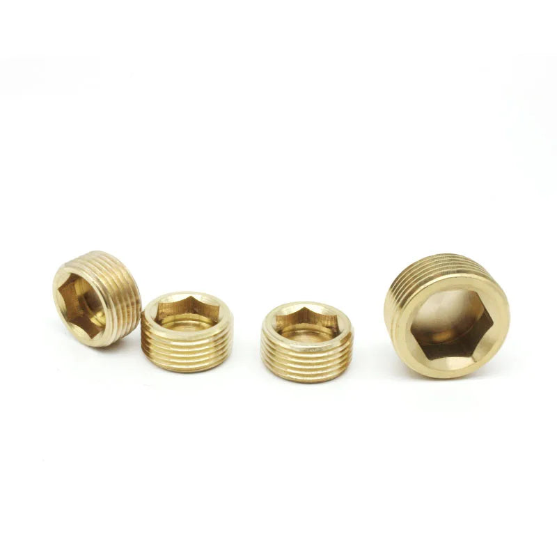 Male Thread Brass Pipe Hex Head End Cap Plug Fitting Coupler Connector Adapter