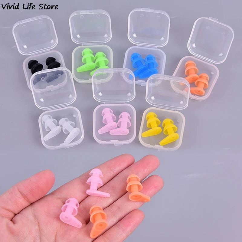 Soft Anti-Noise Ear Plug Waterproof Swimming Silicone Swim Earplugs For Adult Children Swimmers Diving 2pcs