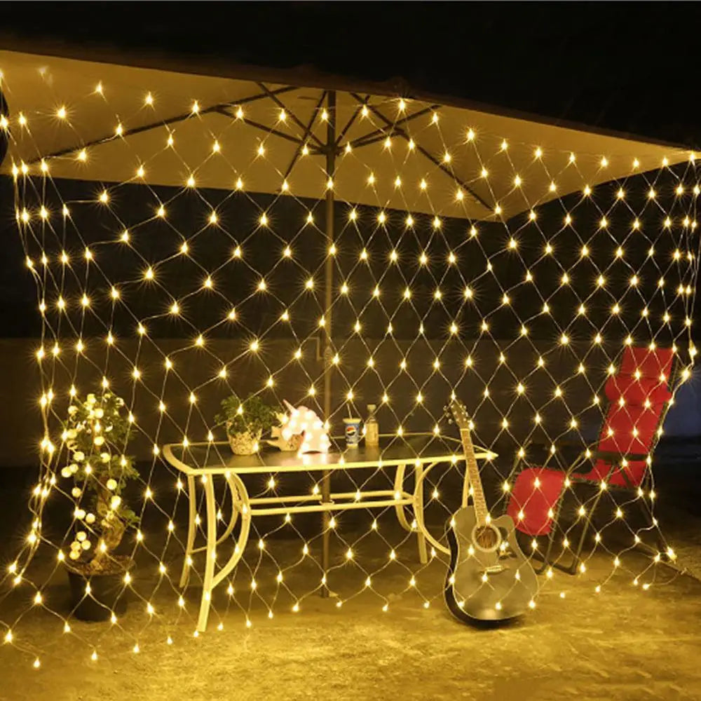 Christmas Garlands LED String Christmas Net Lights Fairy Xmas Party Garden Wedding Decoration Curtain Light