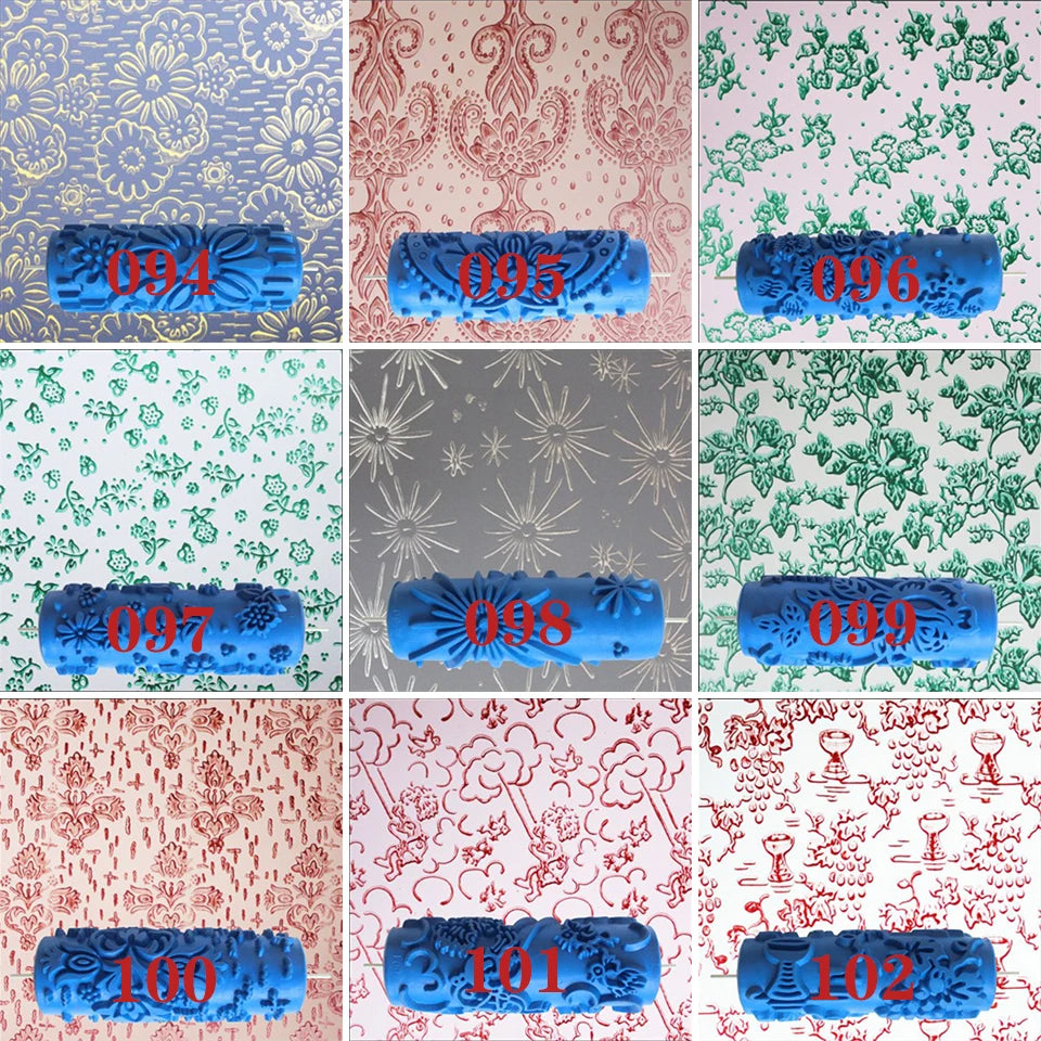 Patterns Wall Decoration Paint 5" Rubber Roller Brush Head Without Painting Tools Wallpaper Home Room Painting Machine 85-102