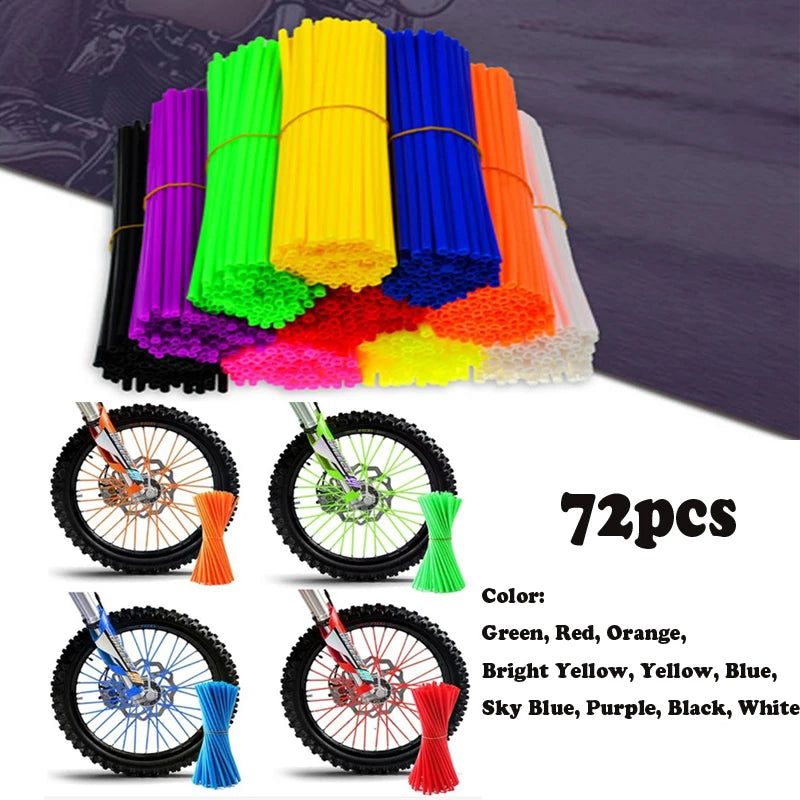 Wheel Rim Spoke Wrap Kit Skin Cover For Motocross Dirt Pit Bike Enduro