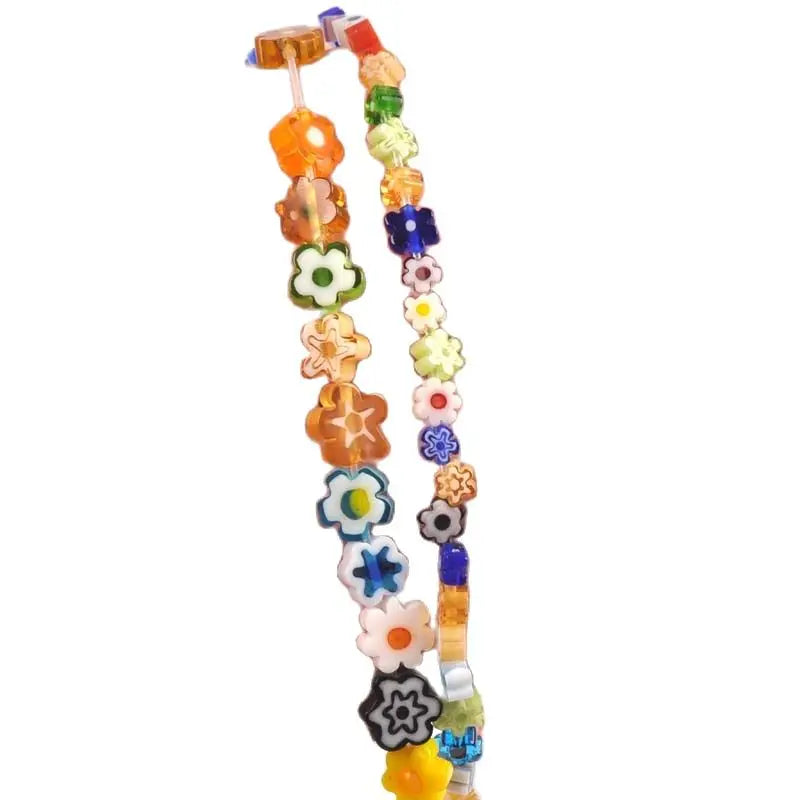 Mixed Flower type Flower Patterns Millefiori Glass Loose Beads lampwork Crafts Beads For Jewelry Making ykl0881