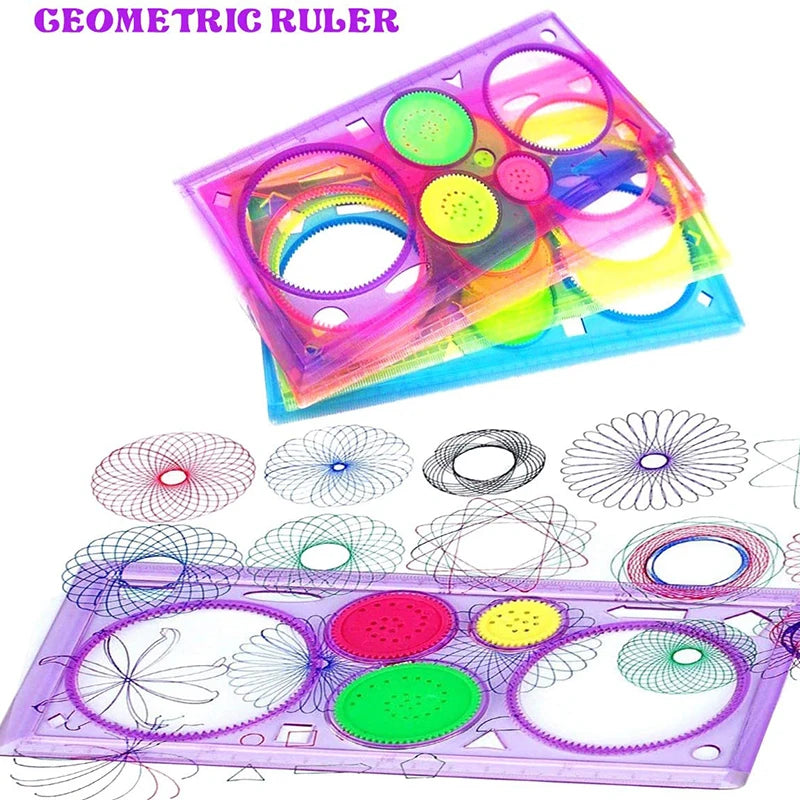 Geometry Spirograph Drawing Stencil Set Painting Template Ruler Art Craft Creative Children Kids Educational Toy Girls Boys Gift