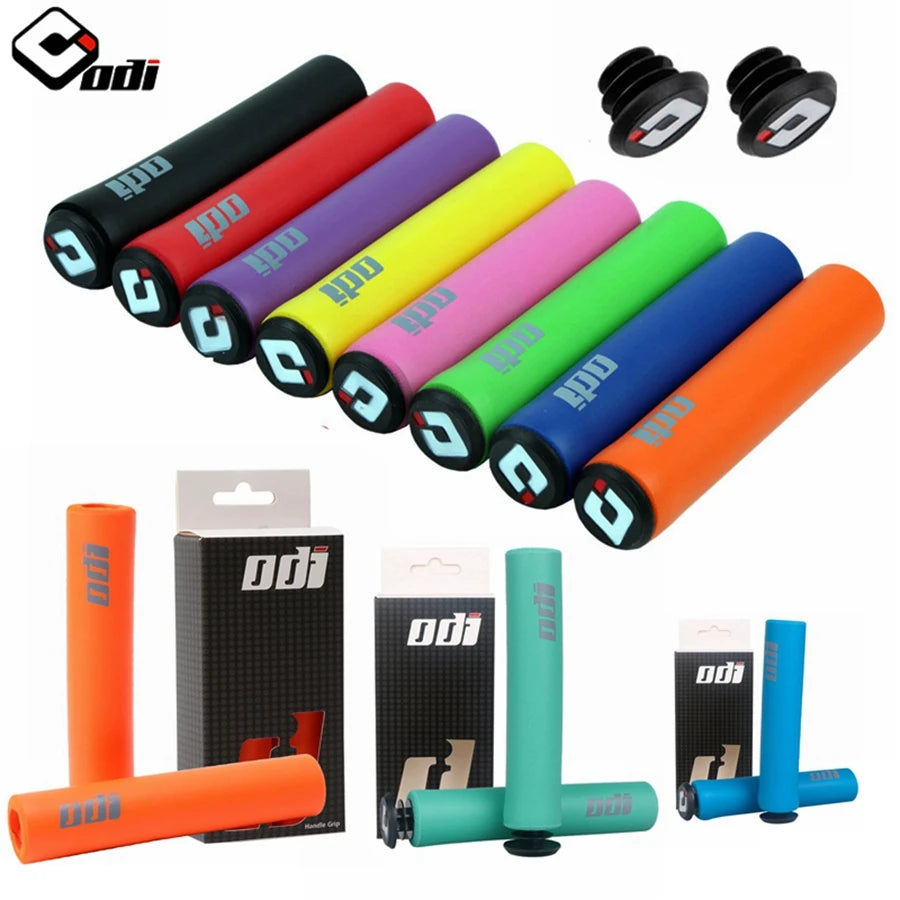 Handlebar Grips Mountain Bicycle Folding Bike Cover Ultralight Anti Slip Silica Gel Foaming Including Plug Bicycle Parts