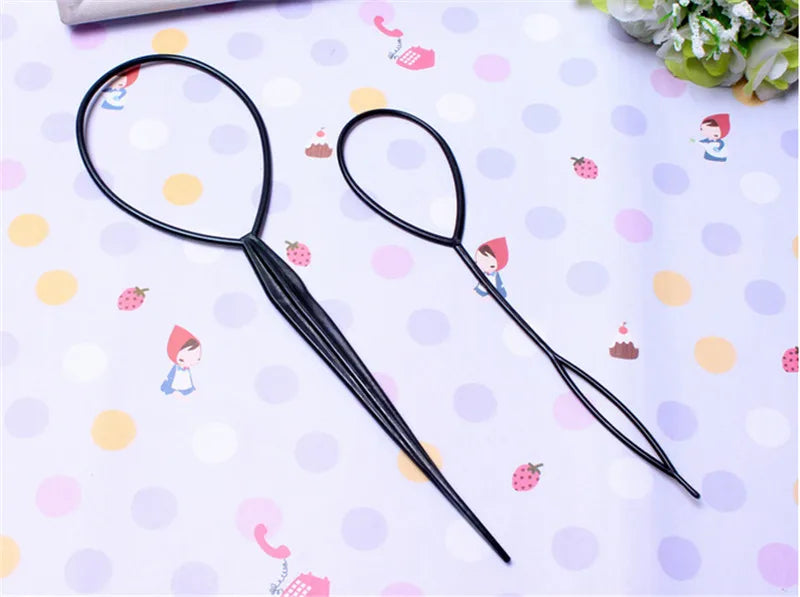 Black Ponytail Creator Plastic Loop Styling Tools Tail Clip Hair Fashion Salon Hair Acessorios Braid Maker Styling Tool