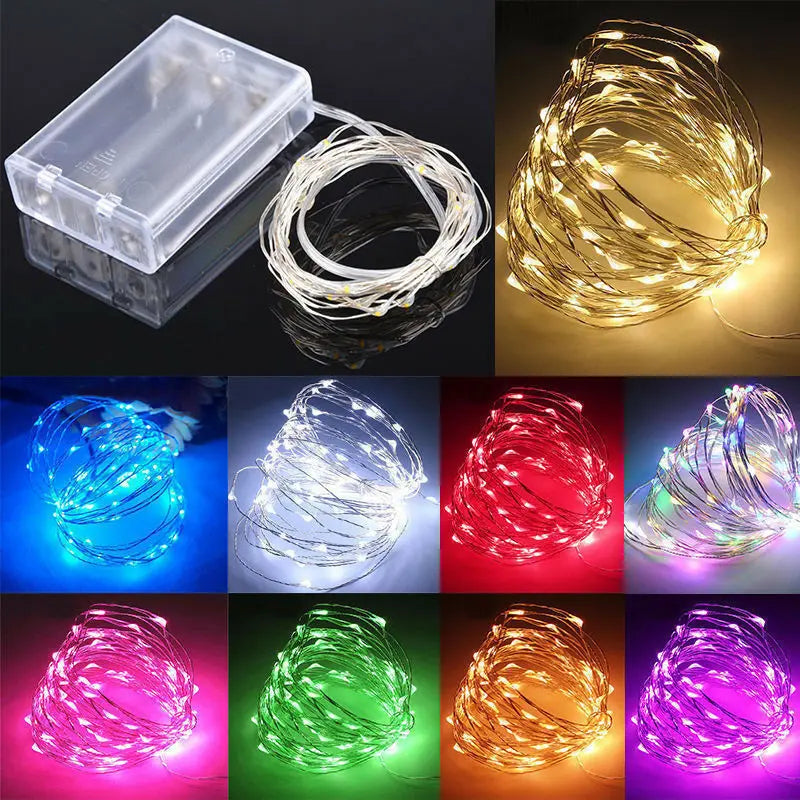 Copper Wire LED String lights Holiday lighting Fairy Garland For Christmas Tree Wedding Party Decoration