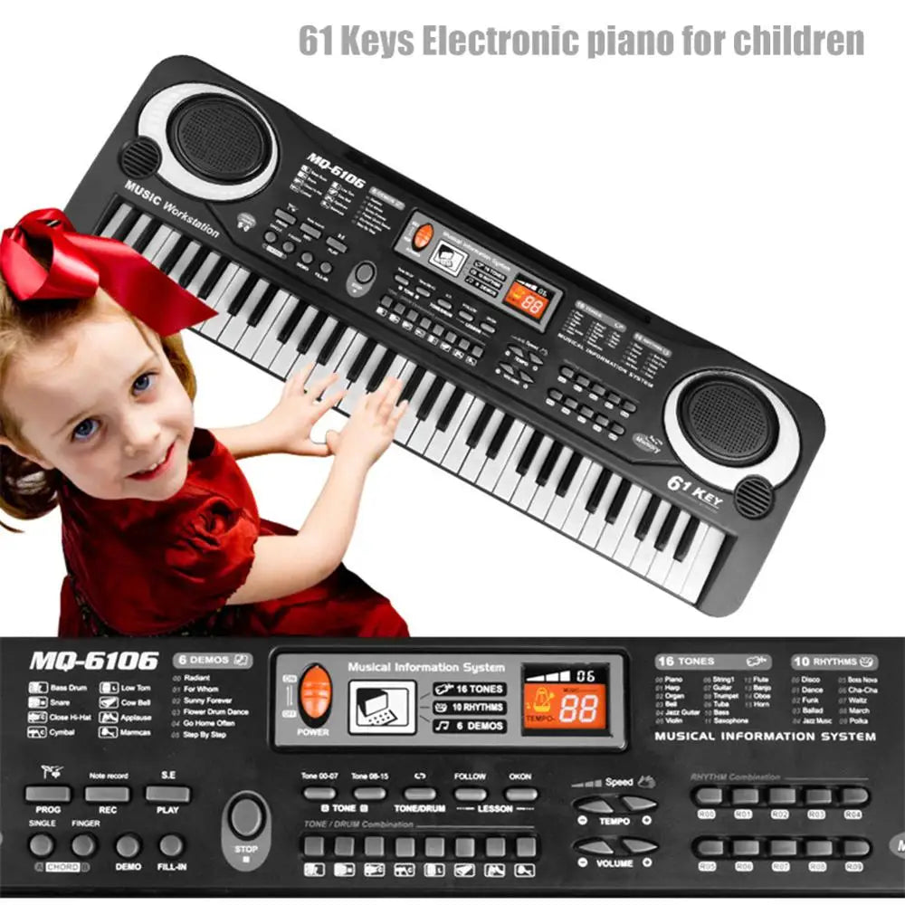 Electronic Organ Boy Girl Toy Portable Education Electric Keyboard Piano with LED Music Microphone Electone Children Toy