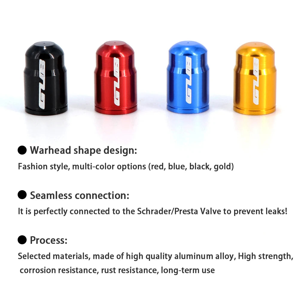 GUB Aluminum CNC Bicycle Tire Valve Cap MTB Road Bike Tube Tyre Gas Nozzle Cover for AV FV Schrader Presta Valve Dustproof