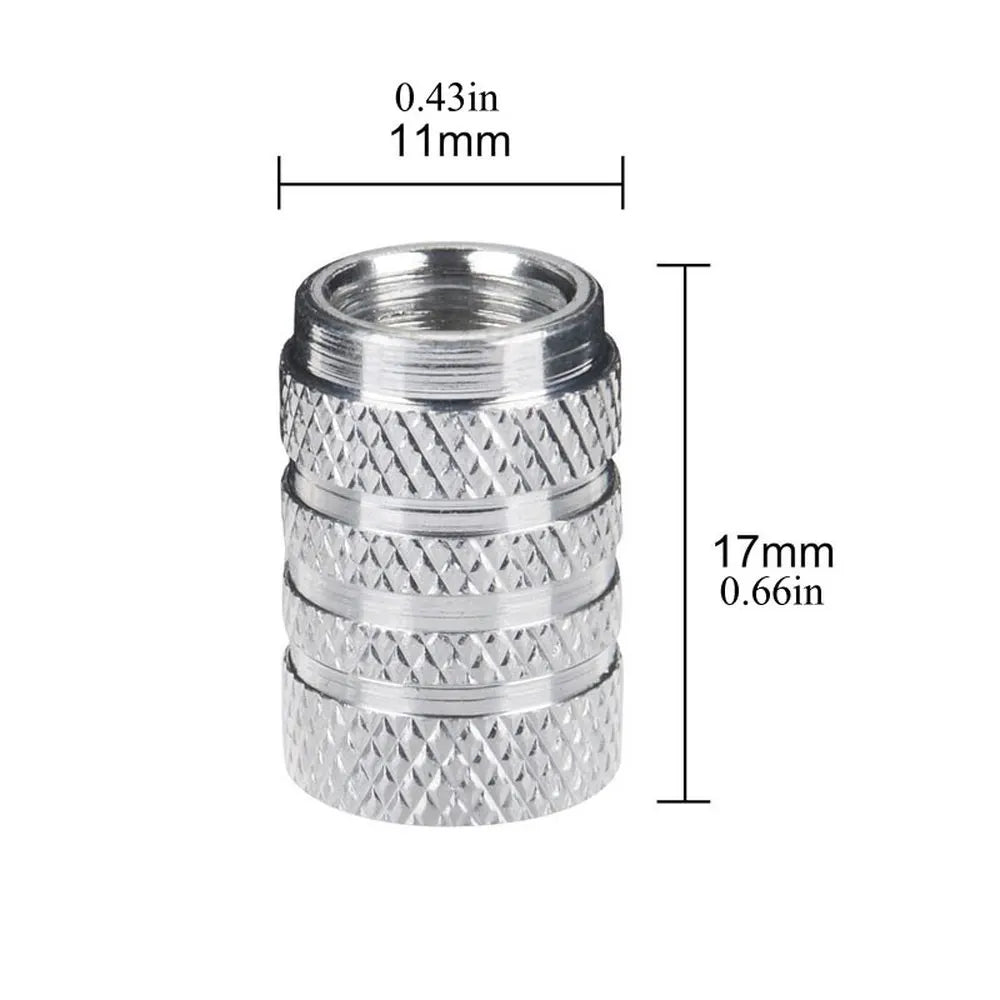 Car Tire Valve Stems Cap Knurling Style Tire Valve Cap Aluminum Tire Wheel Stem Air Valve Cap car Universal accessories