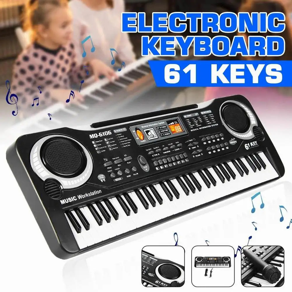 Electronic Organ Boy Girl Toy Portable Education Electric Keyboard Piano with LED Music Microphone Electone Children Toy