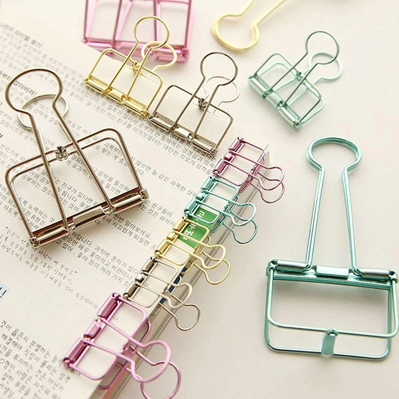 Paper Clip Sliver Rose Gold Binder Clips Page Holder Office Study Binder Clips Photo Clamp Office School Desk Organizer