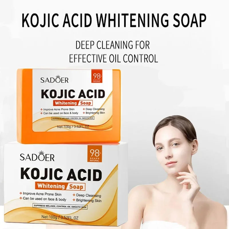 Handmade Whitening Soap Skin Care Deep Cleaning Moisturizing Cleansing Essential Temperate Soap Brighten Skin Kojic Acid Soap