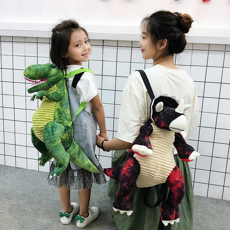 Dinosaur Plush Toy Children Backpack Cute Cartoon Backpack Mobile Phone Bag Parent-child Backpack