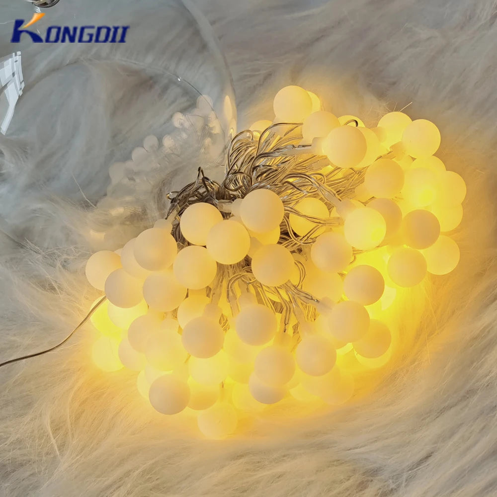 Ball LED String Lights Outdoor Ball Chain Lights Garland Lights Bulb Fairy Lights Party Home Wedding Garden Christmas Decor