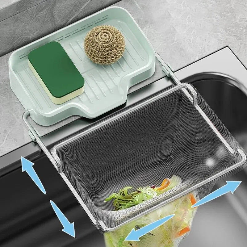 Includes 50 Strainers, Kitchen Sink Strainer Drainage Shelf Multi-Purpose Storage Rack Kitchen Waste Sink Residue Mesh Shelf