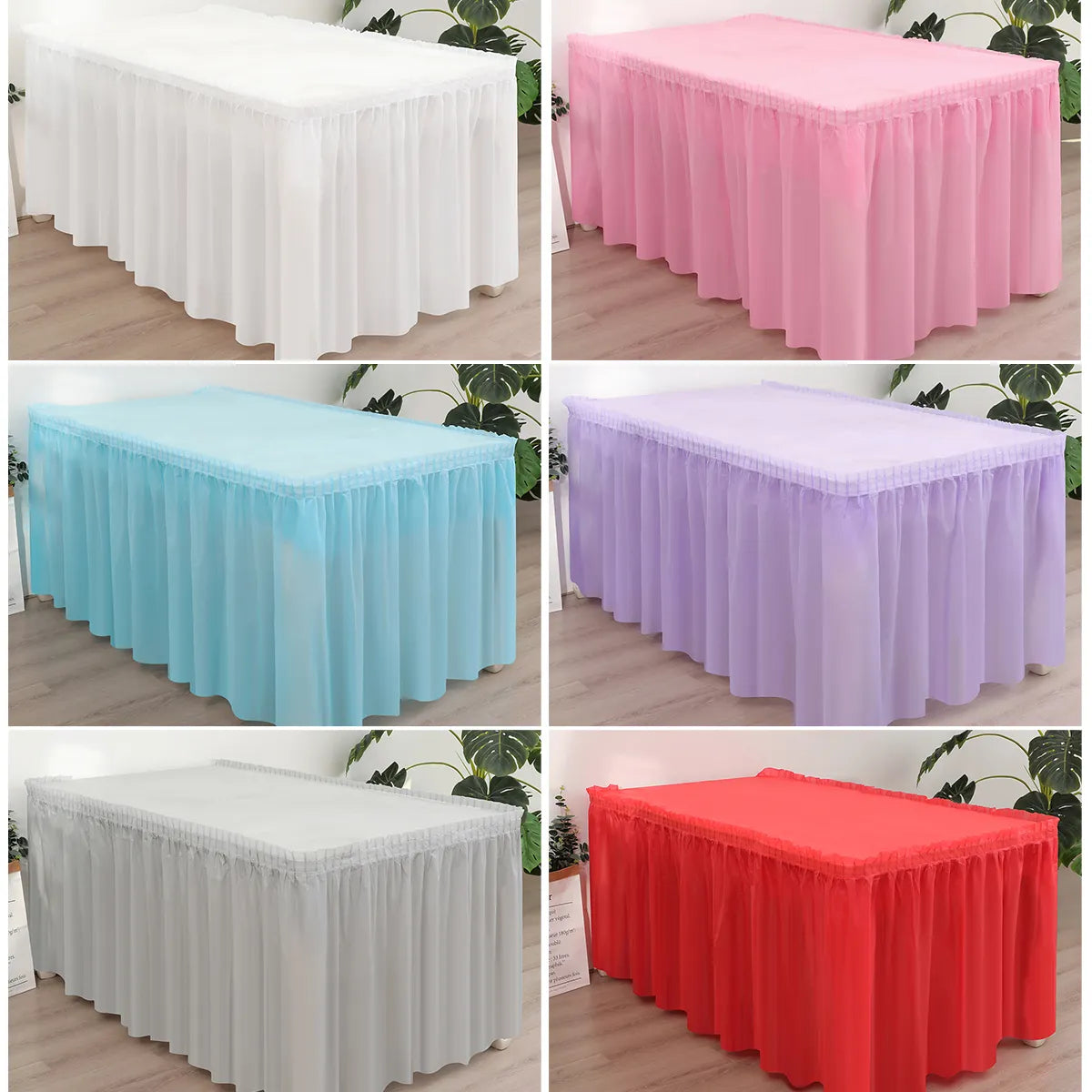 Disposable tablecloth table skirt