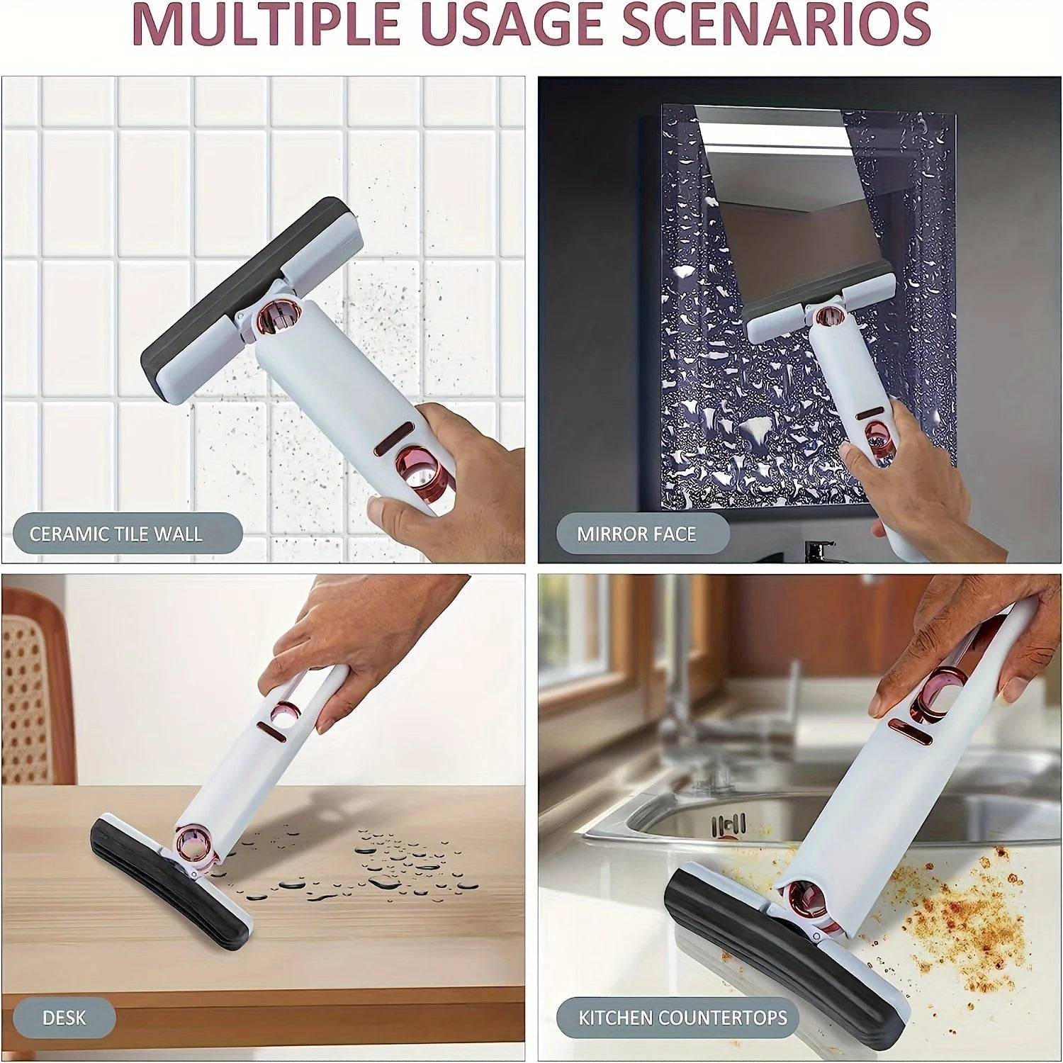 Mini Mop With 1/2/3 Sponge Heads, Hand-free Wash Mop, Multipurpose Portable Sponge Mop, Suitable For Bathroom, Car, Window