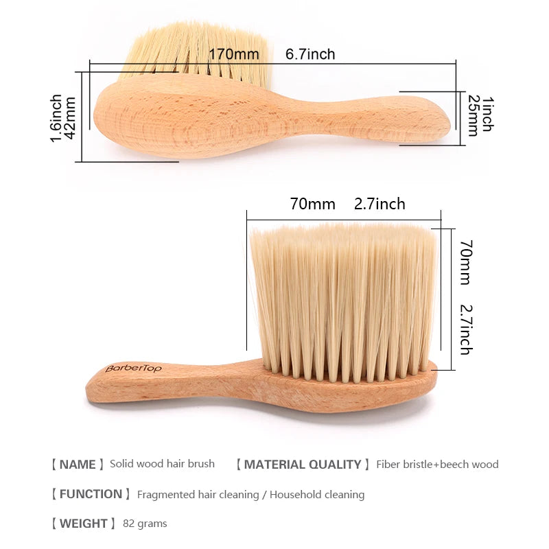 Barbertop Wooden Soft Brush Neck Duster Hairdressing Hand-held Cleaning Broken Hair Cut Men's Beard Brushes Salon Tool