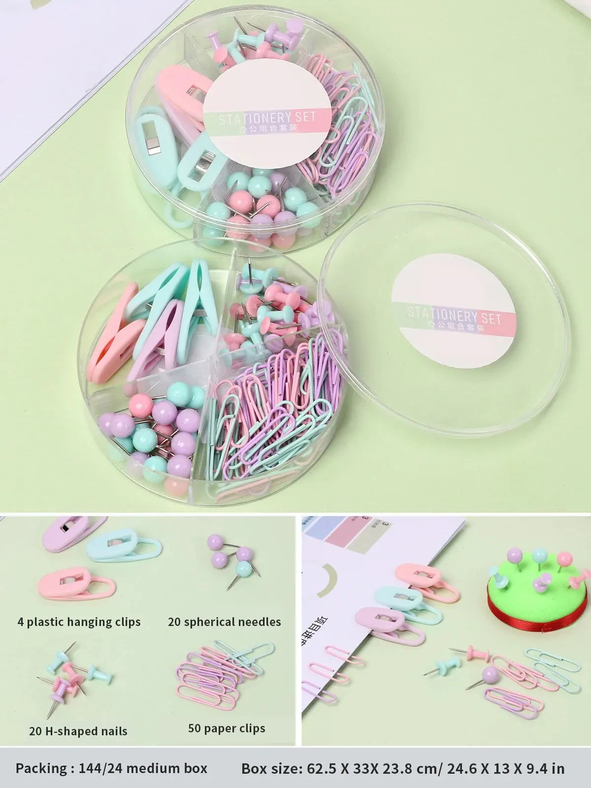 Multifunctional Paper Clip Long Tail Clip I-shaped Nail Dovetail Clip Paper Clip H-shaped Nail Combination Set Office