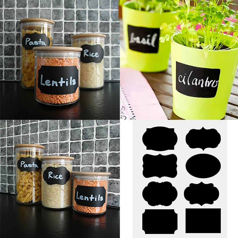 Reusable Blackboard Stickers Removable Kitchen Sticker Labels Jars Bottle Cup Chalkboard Stickers Wall Sticker