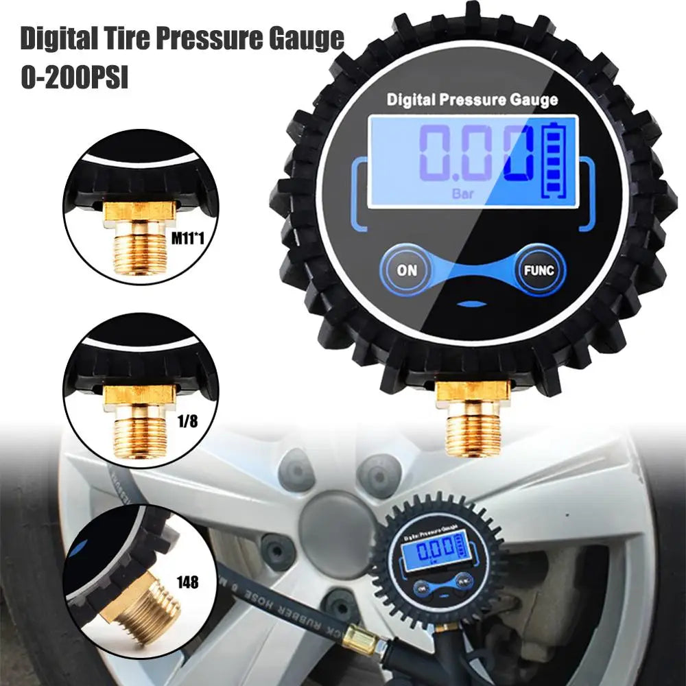 Tire Pressure Monitoring System Digital Tire Pressure Gauge Car Bike Motorcycle Tyre Tester Air PSI Meter 1/8NPT Car Accessories