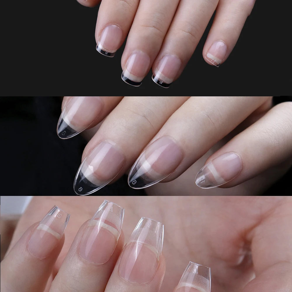 Super Short Almond Full Cover Sculpted Soft Gel Nail Tips Press on Fake Nails Tailor-made for Short Small Nail Beds