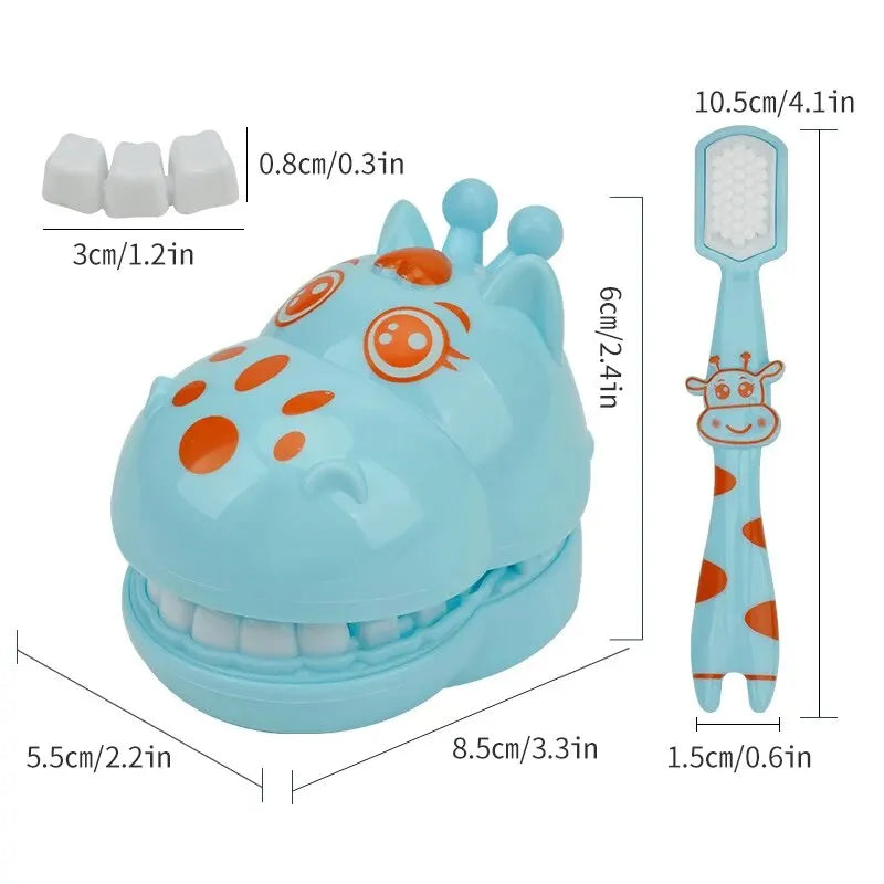 Teeth Brushing AIDS For Children Oral Brushing Early Education Toy Baby Play Every Family Tooth Model Cartoon Giraffe Toothbrush