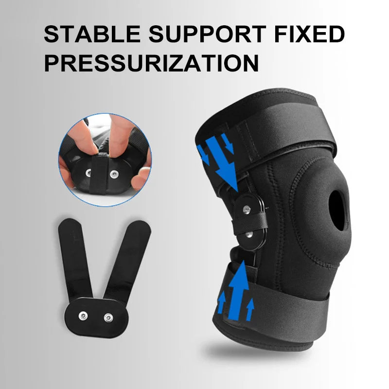 Knee Joint Brace Support Adjustable Breathable Knee Stabilizer Kneepad Strap Patella Protector Guard Meniscus Hinge Support