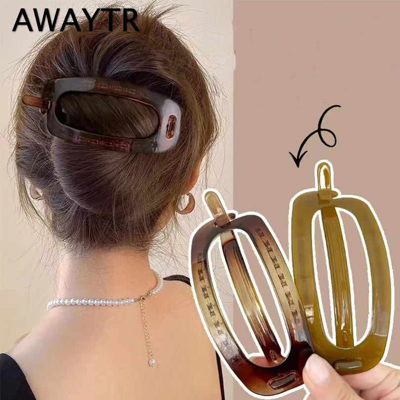 AWAYTR New Korea Jelly Color Duckbill Clip Hairpin Top Clip Hair Clip Disk Hair Plastic Hairgrips Clamps Women Hair Accessories