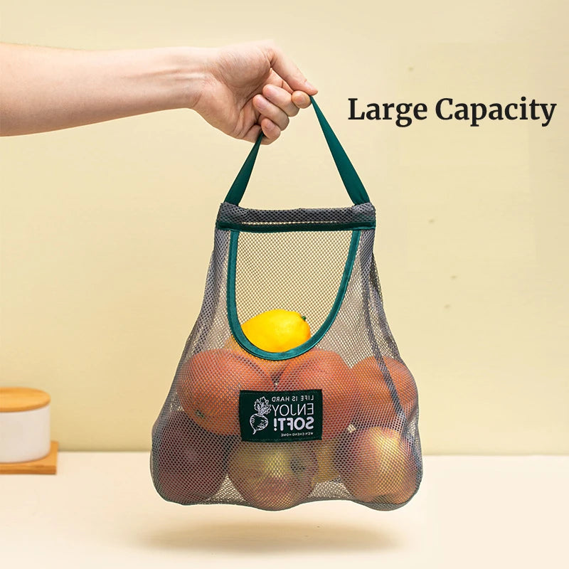 Green Multi-purpose Storage Household Hanging Bag Fruits And Vegetables Portable And Breathable Hanging Storage Bag