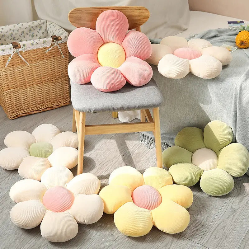 Colorful Flowers Plush Pillow Plant Petal Cushion Stuffed Toys for Girls Baby Home Decor Gift