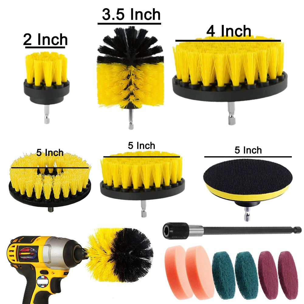 Electric Drill Brush Kit scrubber Cleaning Brush For Carpet Glass Car Kitchen Bathroom toilet Cleaning Tools household