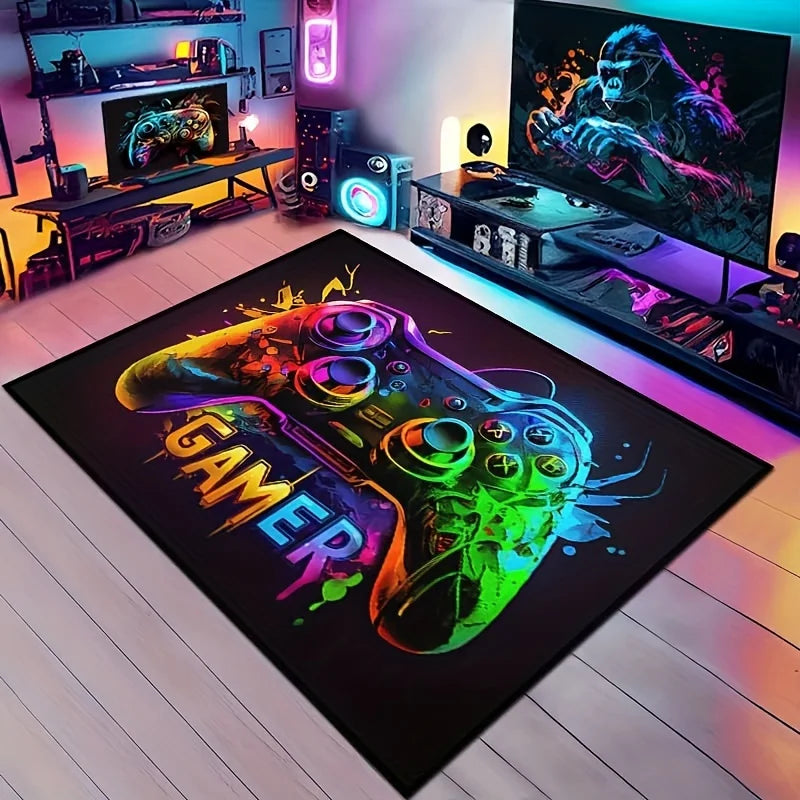 Gamepad Pattern Carpet for Bedroom living room Gaming Cyberpunk Design Indoor Area Rug sofa floor mat Esports Room home Decor