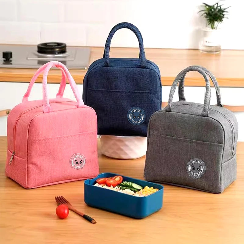 Insulated Bento Lunch Box Thermal Bag Student Bento Bags Portable Office Food Case Zipper Storage Bags Container Picnic Handbags