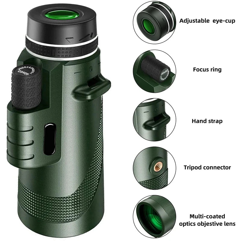 Portable Zoom HD 5000M Telescope Folding Long Distance Mini Powerful Telescope for Hunting Sports Outdoor Camping Travel