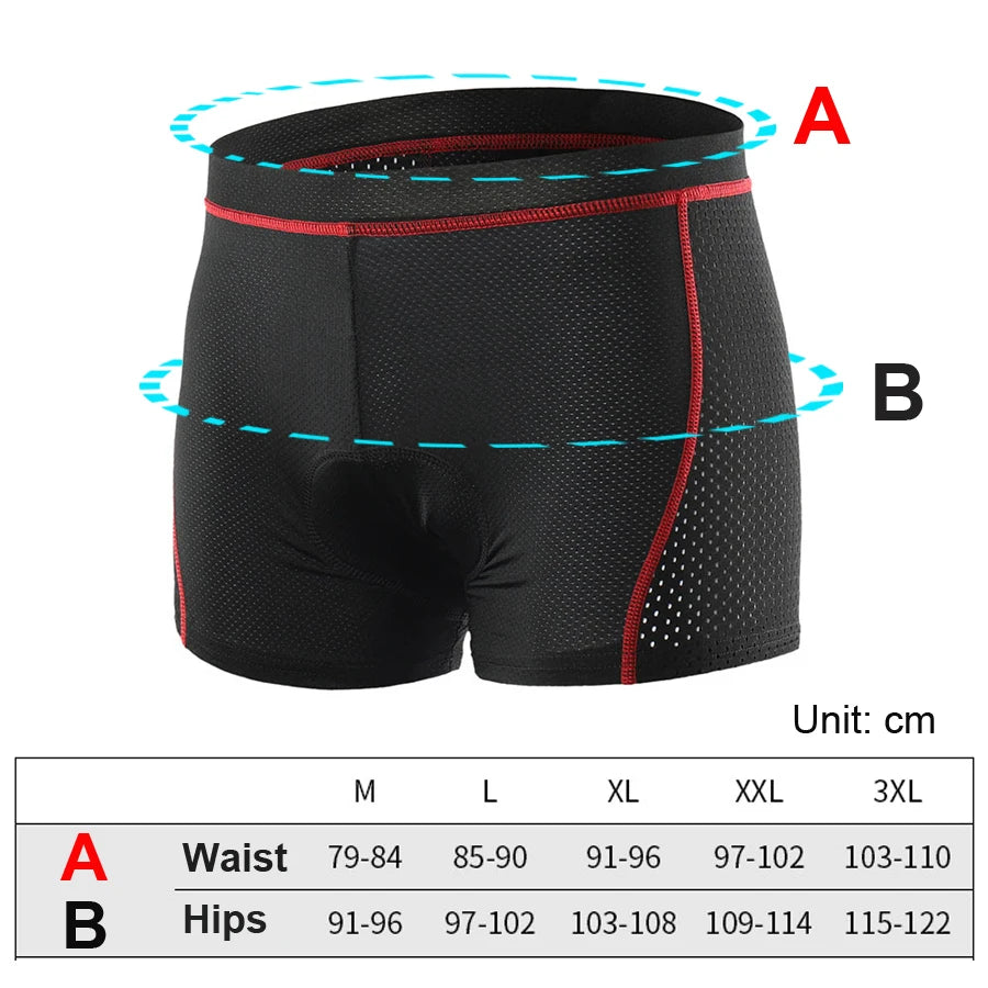 Breathable Cycling Shorts Cycling Underwear 5D Gel Pad Shockproof Bicycle Underpant MTB Road Bike Underwear Man Shorts