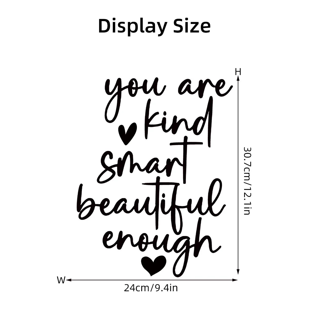 Affirmation Cards "you Are Kind Smart Beautiful Enough"Mirror Sticker for Bedroom Cloakroom Mirror Decoration Wall Decals