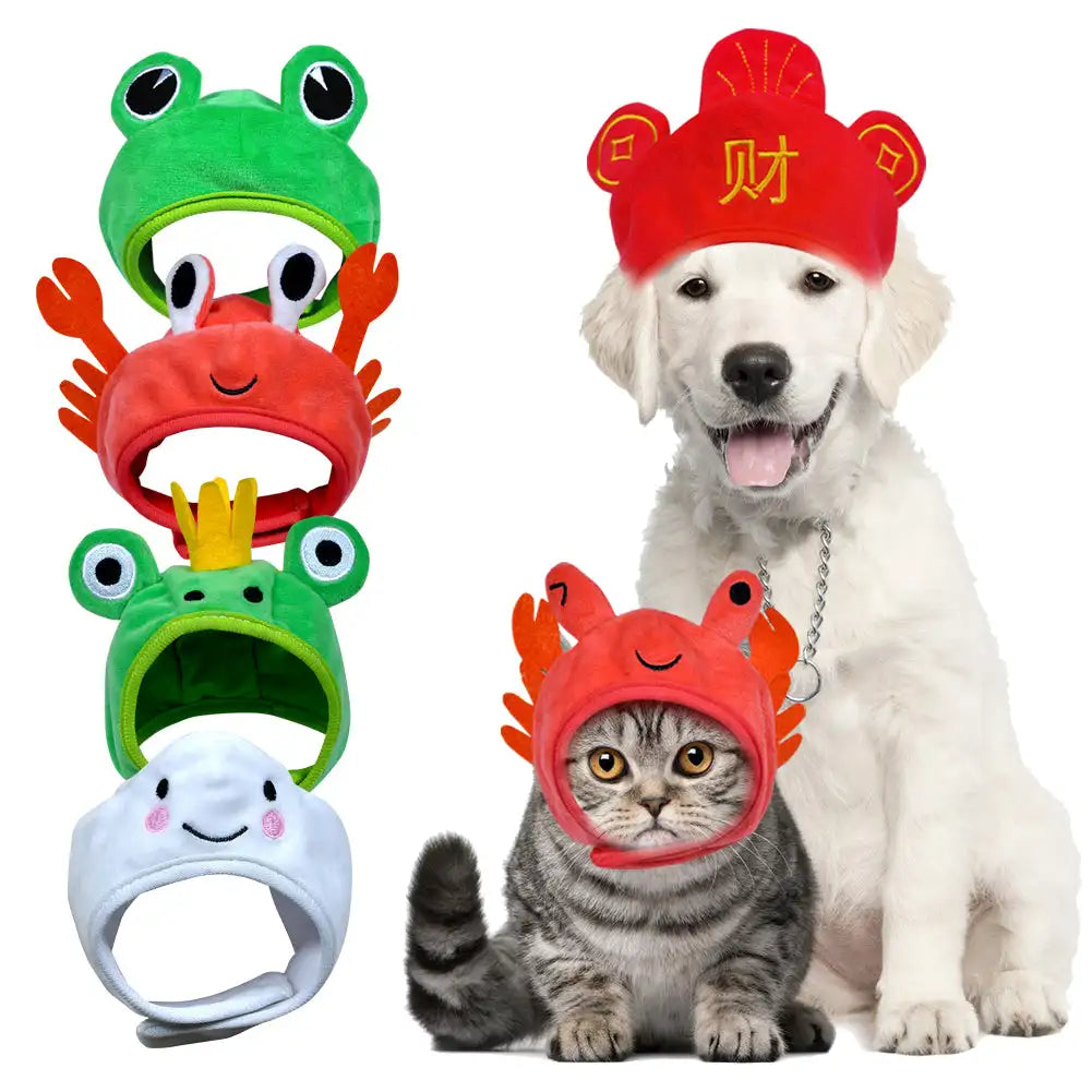 Cute Crab Frog Pet Hat, Puppy Dress Up Costume, Christmas Cosplay, Warm Headwear, Dogs Hats, Lovely Style