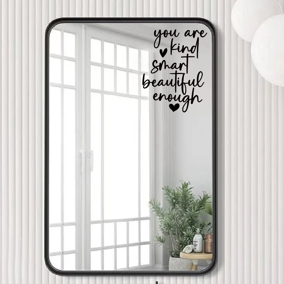 Affirmation Cards "you Are Kind Smart Beautiful Enough"Mirror Sticker for Bedroom Cloakroom Mirror Decoration Wall Decals