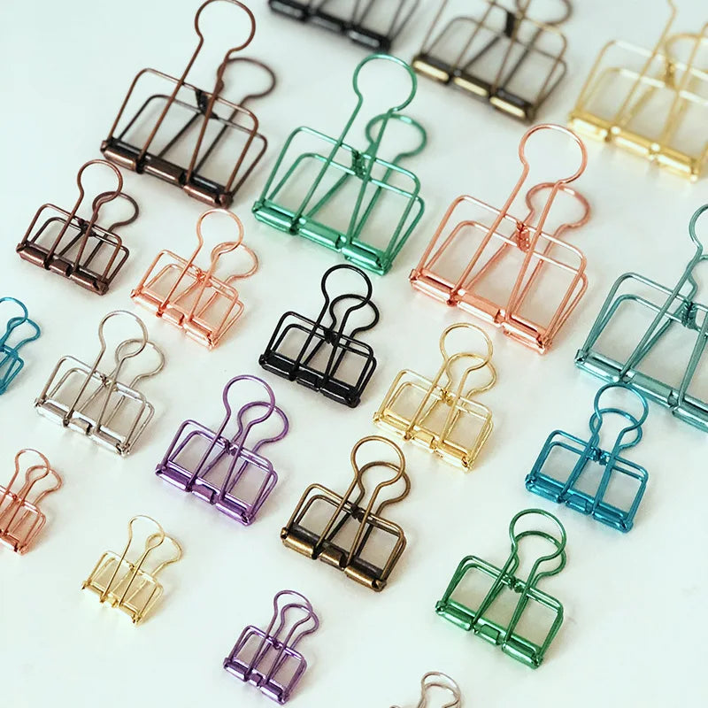 Paper Clip Sliver Rose Gold Binder Clips Page Holder Office Study Binder Clips Photo Clamp Office School Desk Organizer