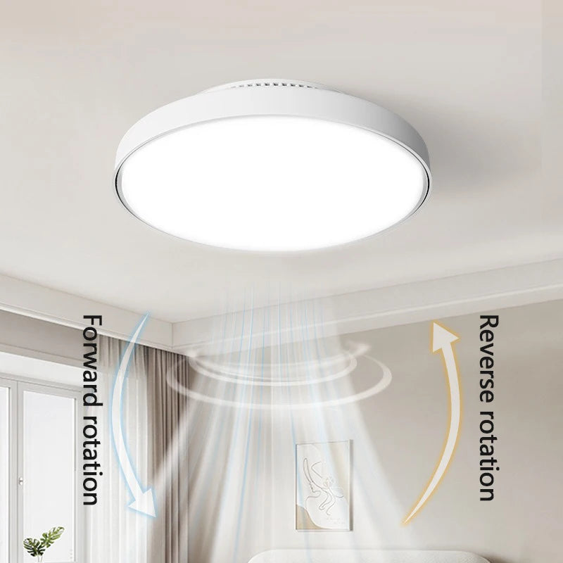 Modern LED Ceiling Fan Lights with No Leaves Strong Wind Low Decibel Remote Control Dimming Ceiling Fan Lamps Bedroom Office Fan