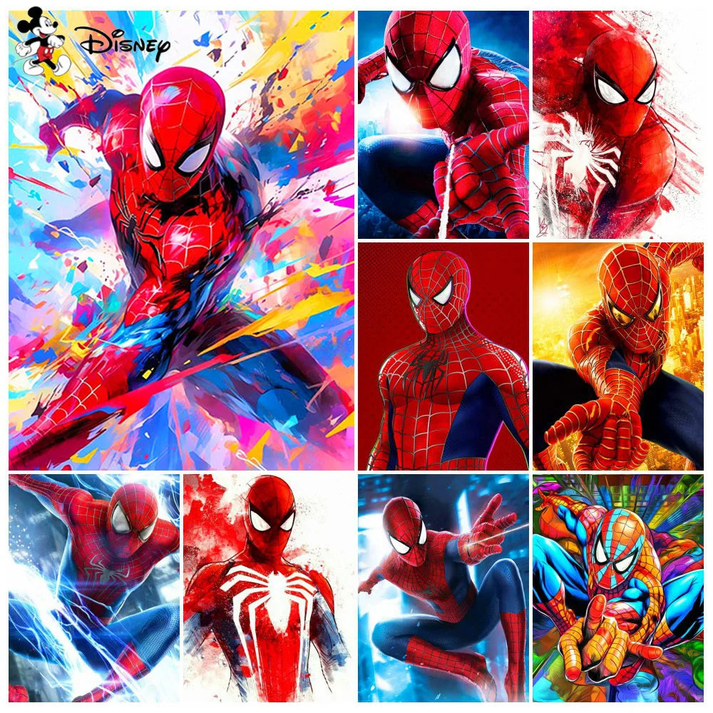 Diamond Painting Set Marvel Full Round Diamond Mosaic Spider-Man Children's Handmade Gift