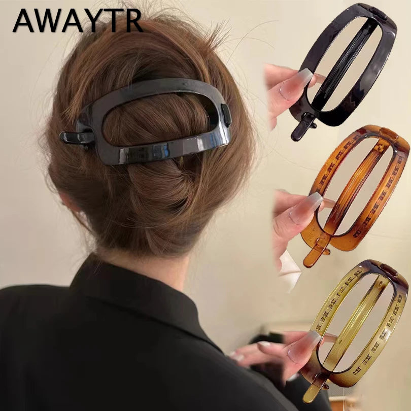 AWAYTR New Korea Jelly Color Duckbill Clip Hairpin Top Clip Hair Clip Disk Hair Plastic Hairgrips Clamps Women Hair Accessories