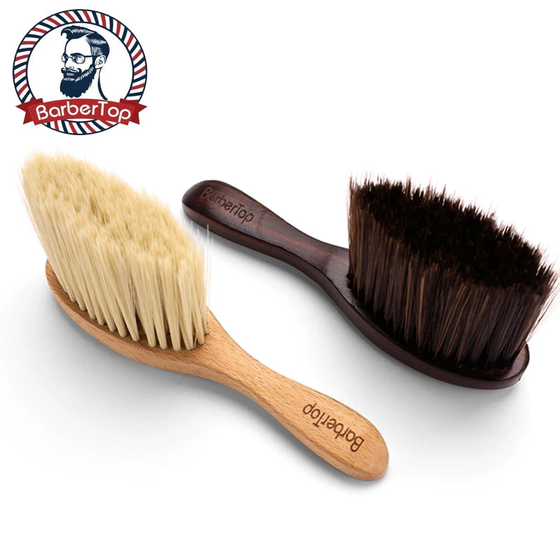 Barbertop Wooden Soft Brush Neck Duster Hairdressing Hand-held Cleaning Broken Hair Cut Men's Beard Brushes Salon Tool