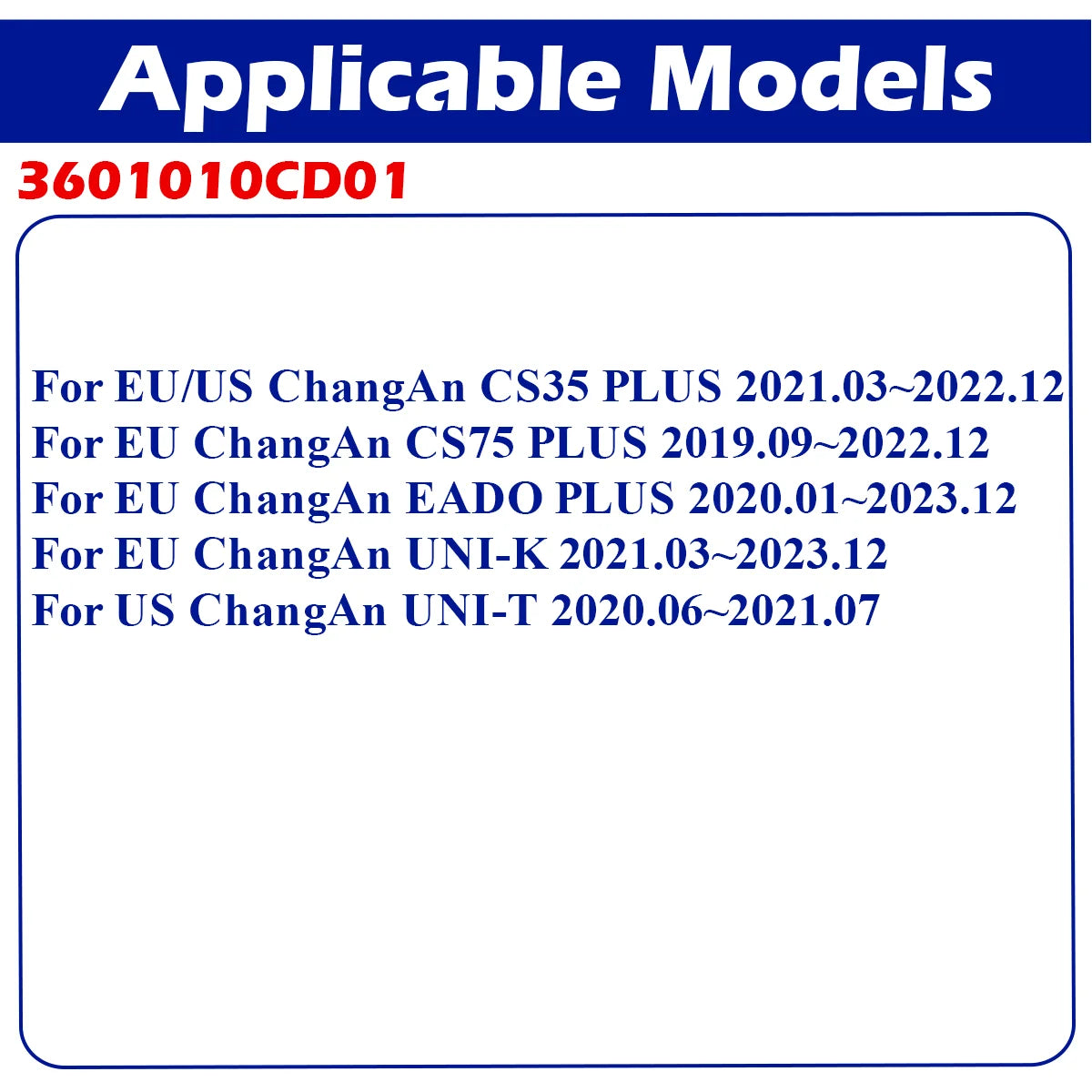 Tire Pressure Sensor For ChangAn CS35 Plus CS75 Plus EADO Plus UNI-K 2021/03-2023 UNI-T 2020/06-2021/07 433MHz