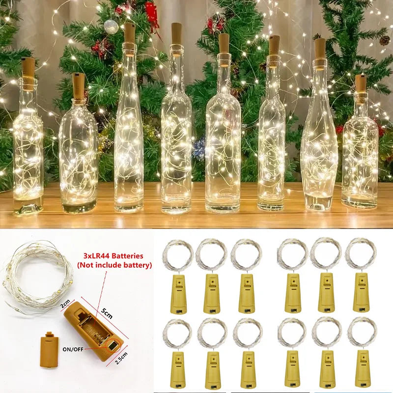 Bottle Light Battery Power LED Wine Bottle Cork Light String Fairy Christmas Garland for Bar Wedding Xmas Party Decoration