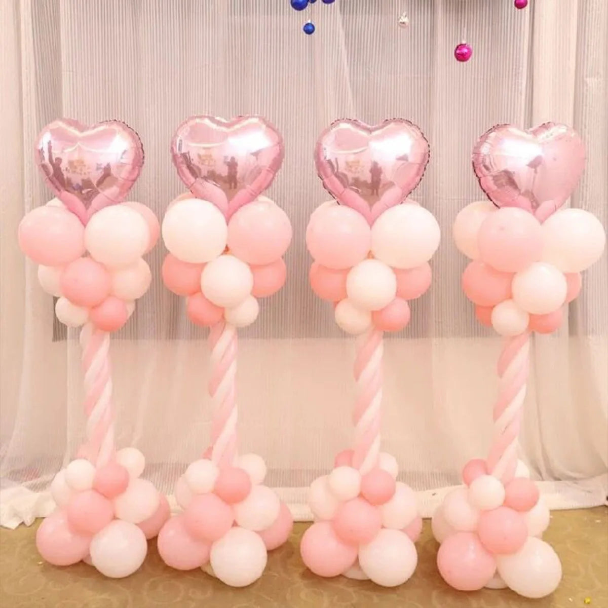 Adjustable Balloon Column Stand Metal Balloon Stand Holder with Plastic Base for Wedding Decor Birthday Baby Shower Party