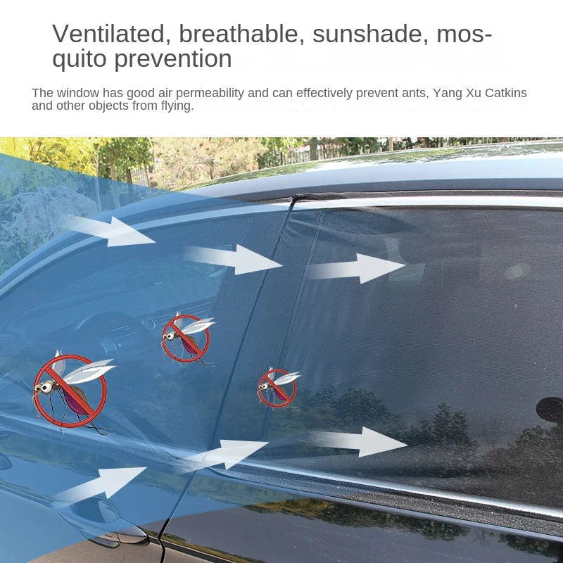 Rear Side Window Sunshade UV Protect Shield Mesh Prevent Mosquito Sunshine Privacy Protection Foldable Curtain