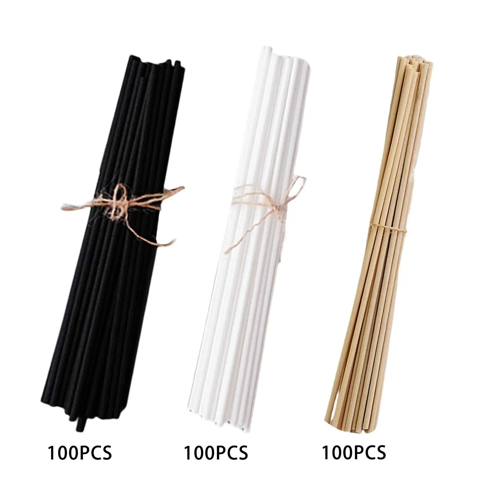 Reed Diffuser Sticks Set 3mm 8inch Fiber Reed Diffuser Sticks Fragrance for Bedroom Office Bathroom Home 100pcs